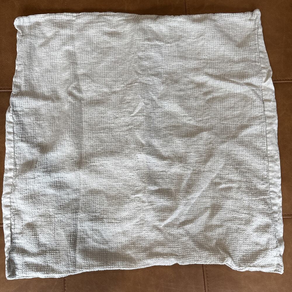 Lot Of 2 West Elm European Flax Linen Mini Waffle Sham Natural Standard 26 X 26”